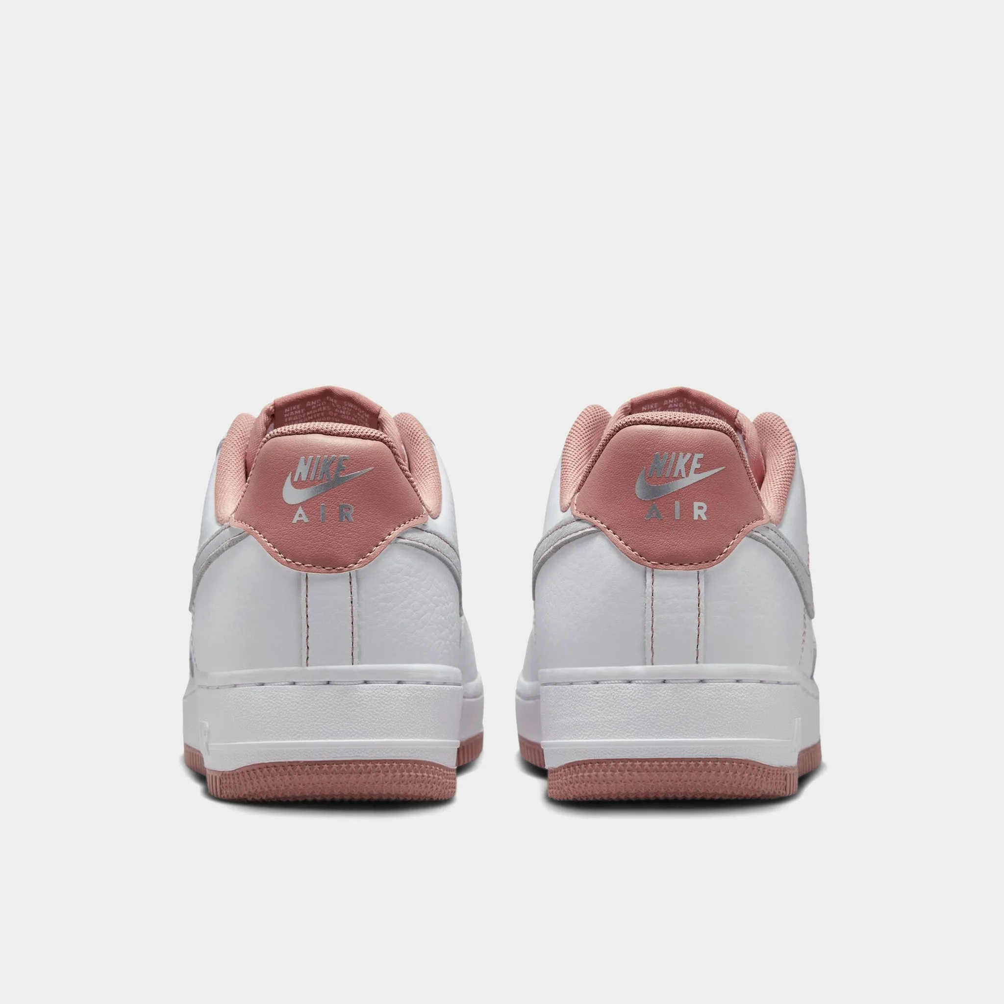 Leisure Style Relaxed Fit Nike Women's Air Force 1 '07 Mini Jewel White / Particle Pink - Metallic Silver