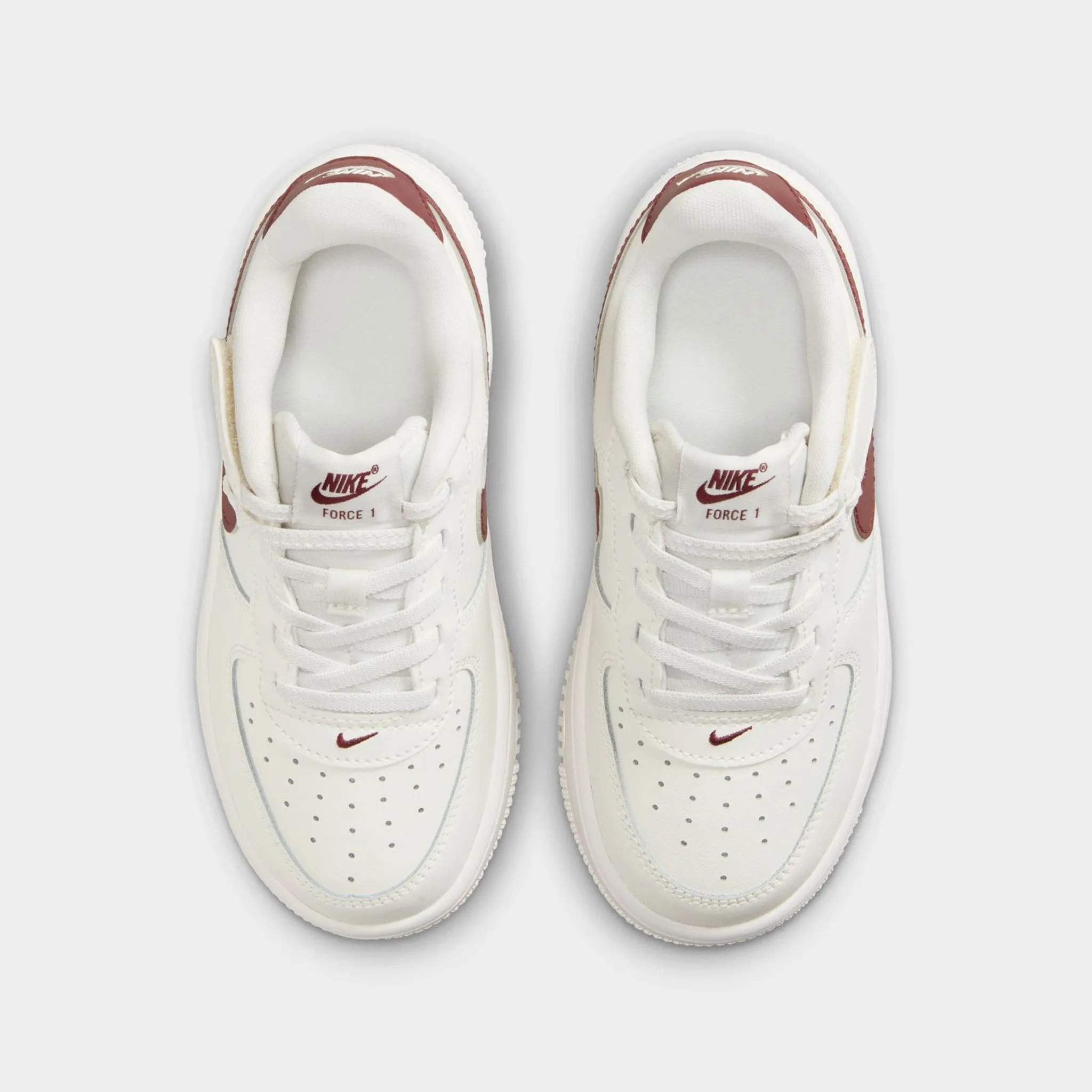 Nike Air Force 1 Low EasyOn PS Sail / Dark Team Red Smooth Texture Slip Resistant