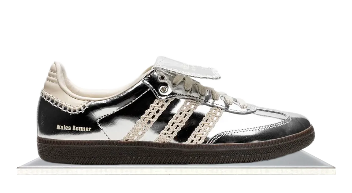 Adidas Samba x Wales Bonner Silver Slip On Design Flower Step