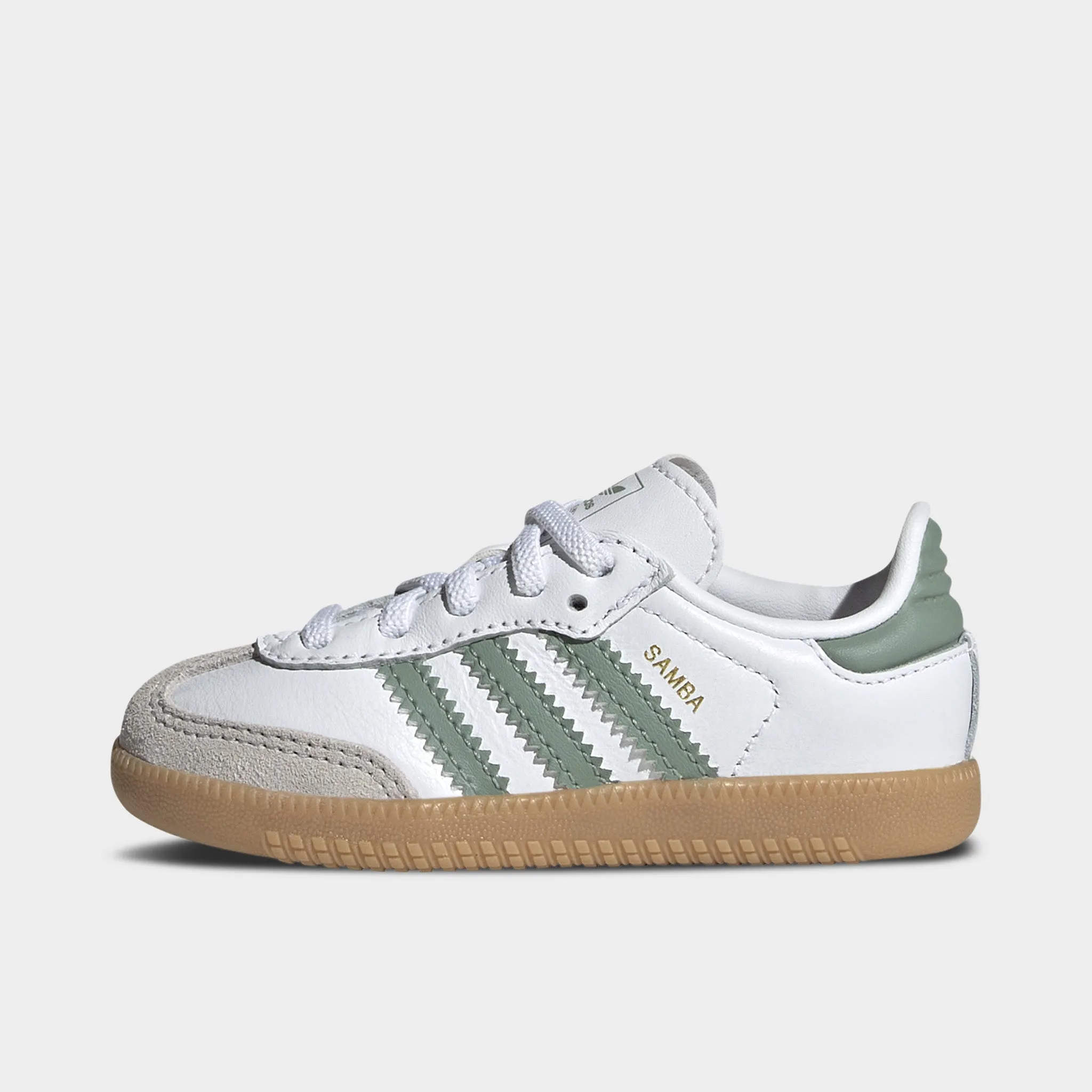 adidas Infants' Samba OG White / Silver Green - Gum Cotton Touch Comfort Stand
