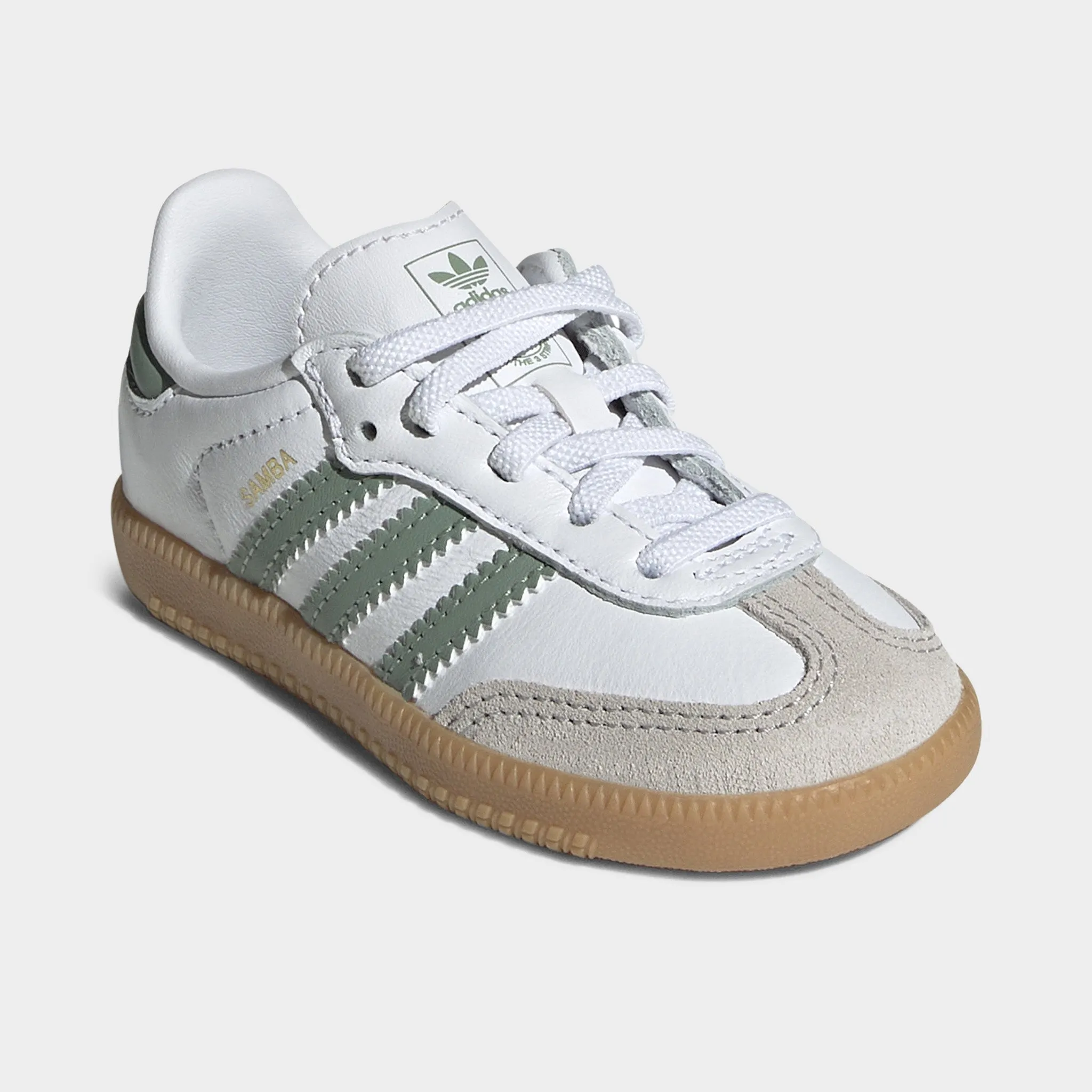 adidas Infants' Samba OG White / Silver Green - Gum Anti Slip Office Smart