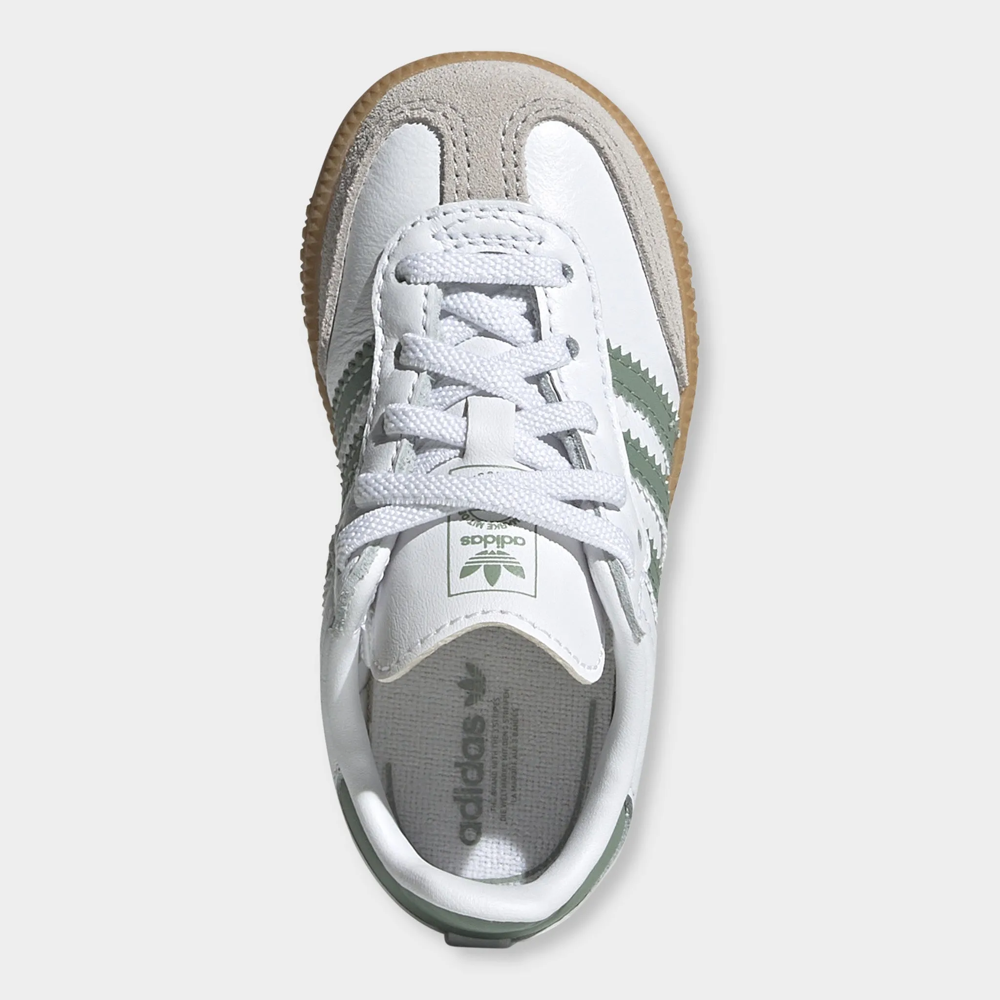Ankle wrap Padded Tongue adidas Infants' Samba OG White / Silver Green - Gum