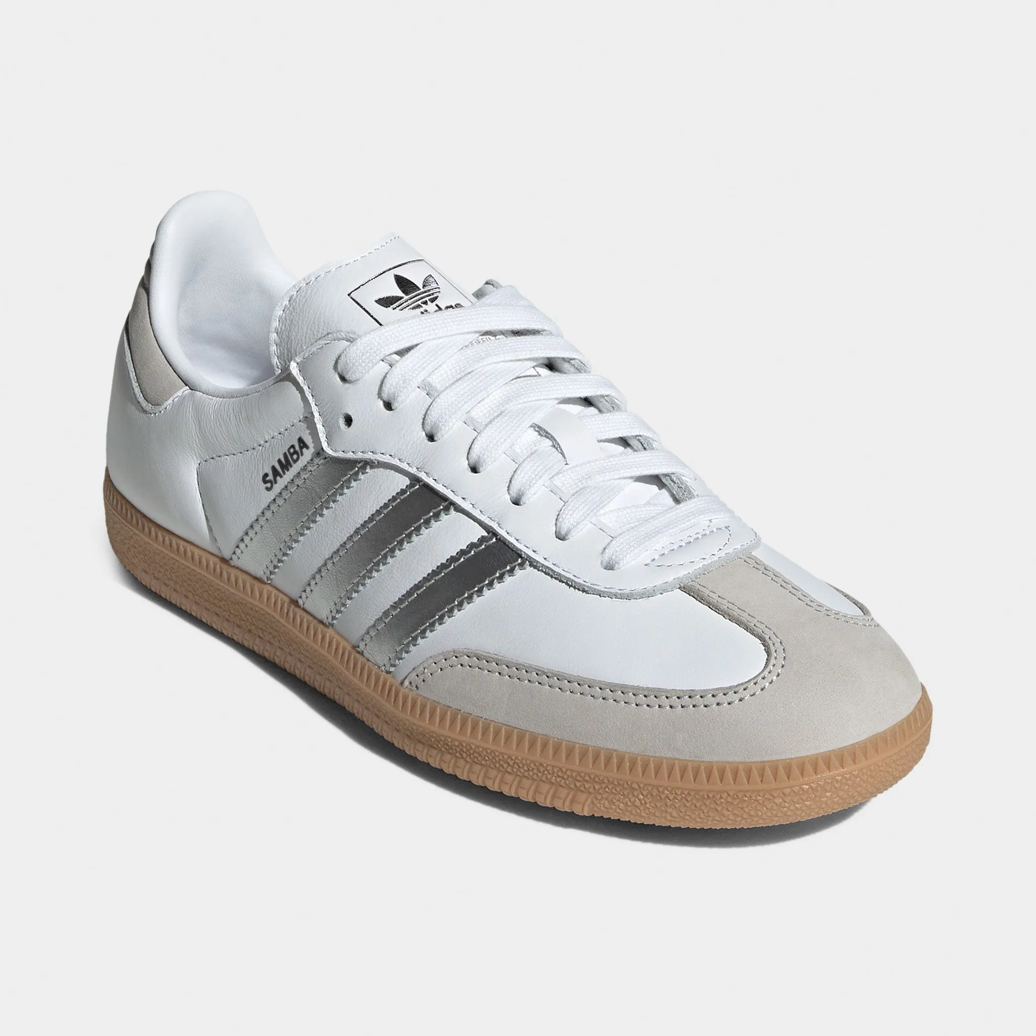 adidas Women's Samba OG White / Silver Metallic - Grey Street Ball