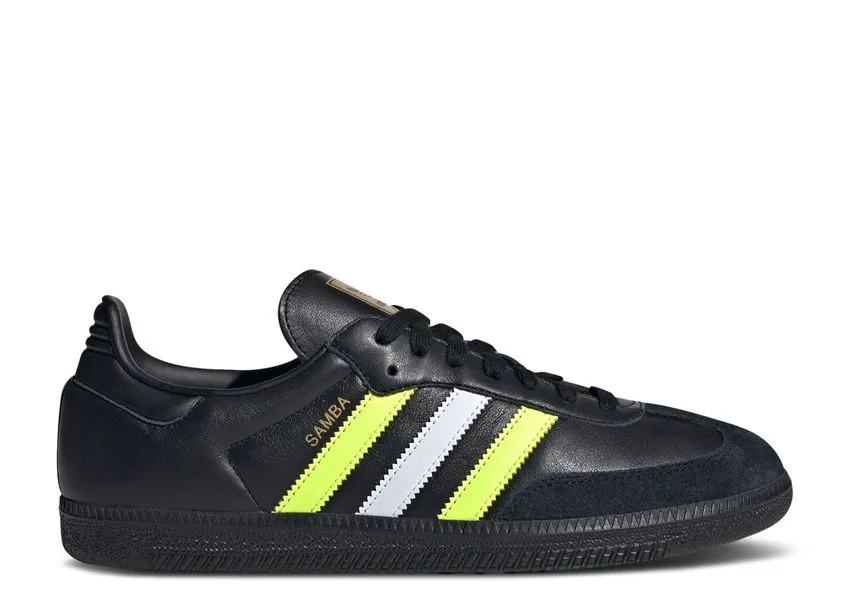 Adidas Samba OG Core Black Solar Yellow Comfort Socks Sporty Edge