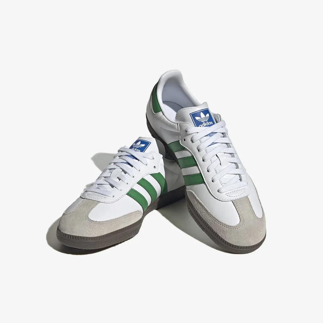 Adidas Originals | SAMBA OG  { CLOUD WHITE/GREEN Cozy Interior Club Jog
