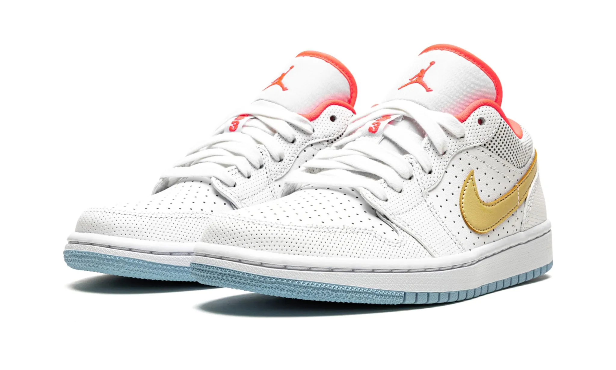 Wmns Air Jordan 1 Low SE White Sesame Flash Crimson Shock Resistant