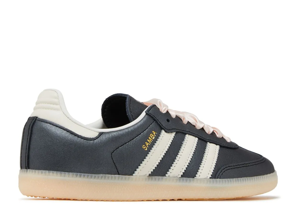 Adidas Samba OG Black Pink Ribbon Laces Fast Dry Compact Style