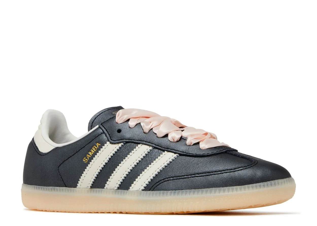 Adidas Samba OG Black Pink Ribbon Laces MachineWashable