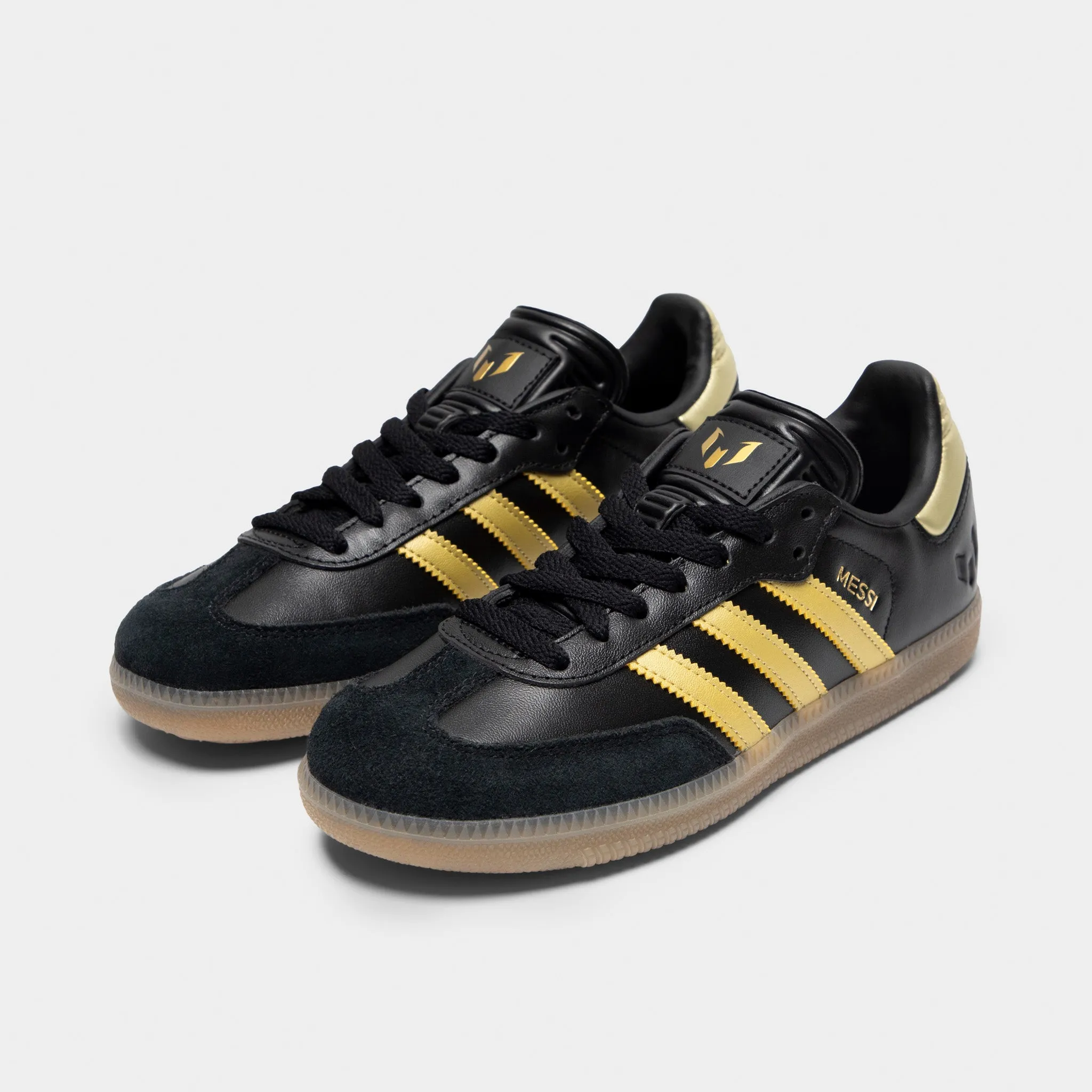 White Clean Stud Cool adidas Juniors' Samba Messi Core Black / Gold Metallic - Gum