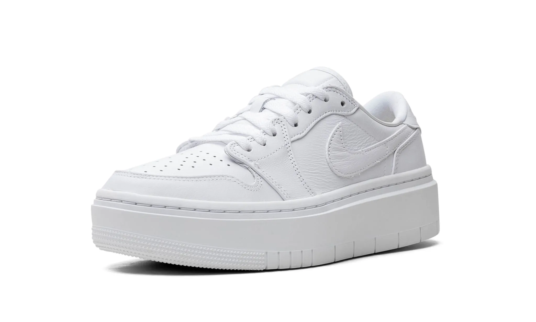 Wmns Air Jordan 1 Elevate Low 'Triple White' Shiny Tone Mid Top