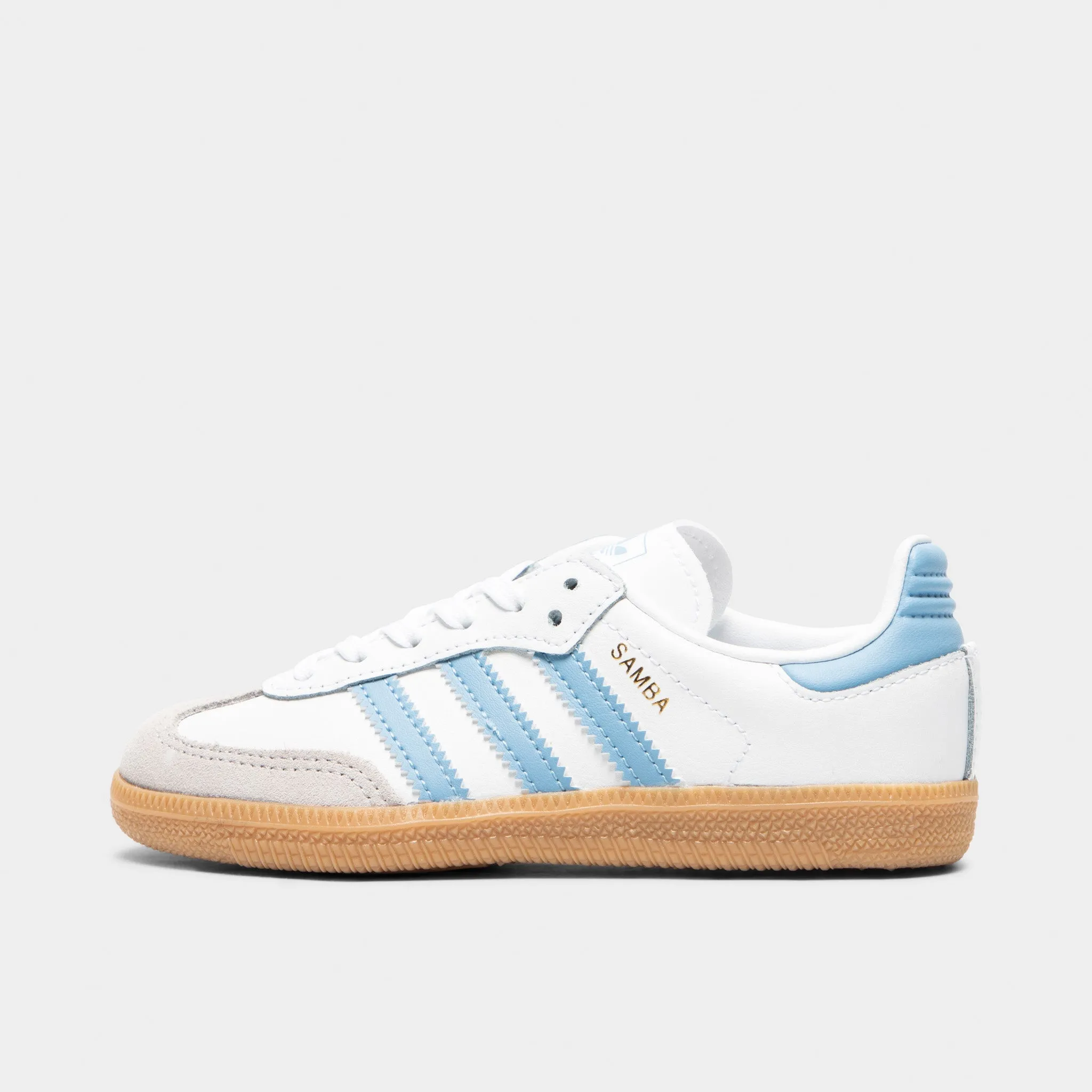 adidas Children's Samba OG White / Ash Blue - Gum Red Glow