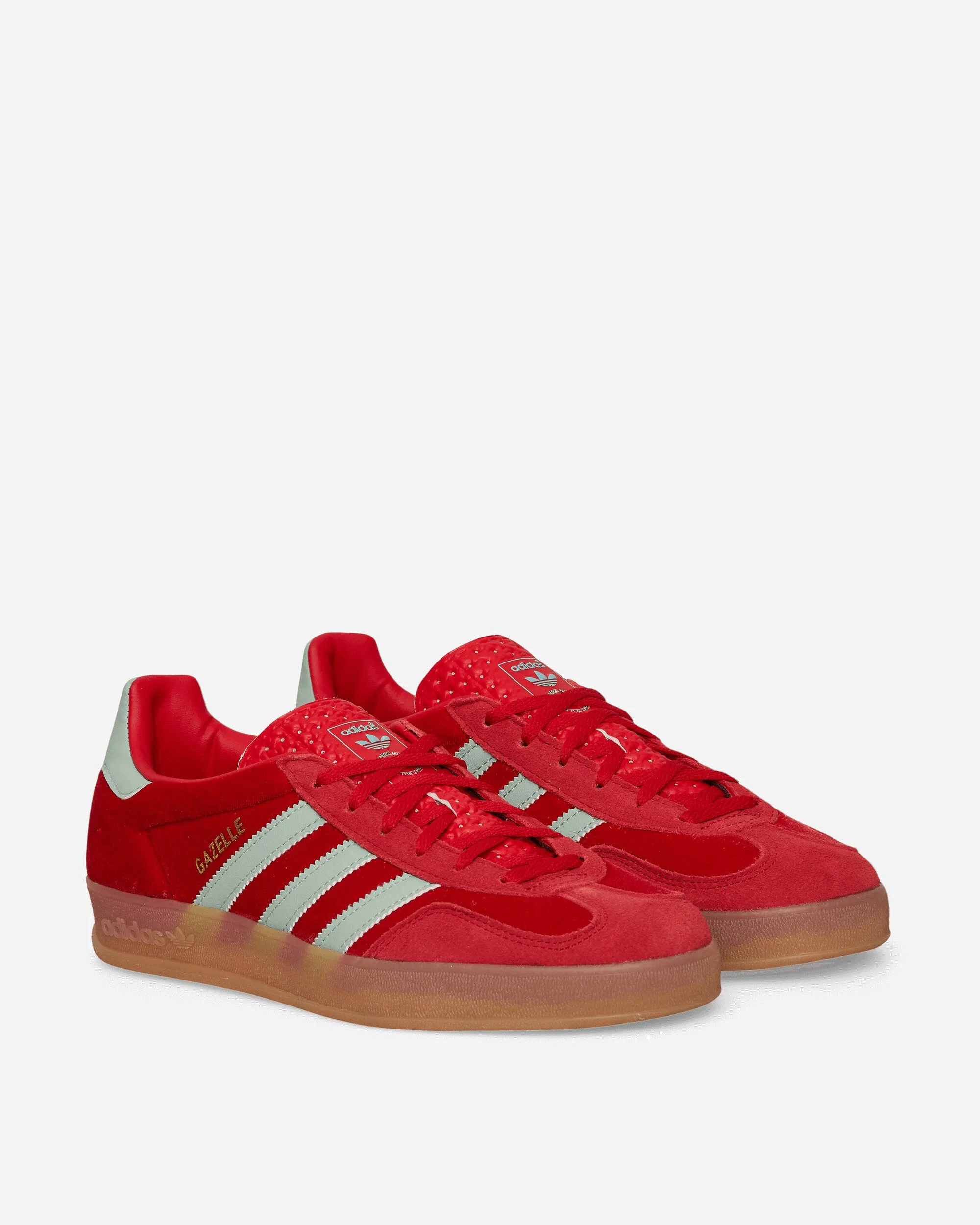 Women's Gazelle Indoor Sneakers Better Scarlet / Hazy Green Bold Tone Dock Easy