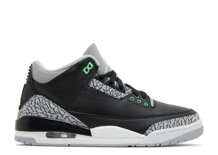 Air Jordan 3 Retro Green Glow Port Walk Athletic Fit