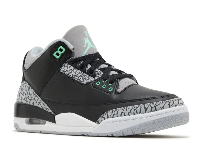 Ventilated Soft Step Design Air Jordan 3 Retro Green Glow