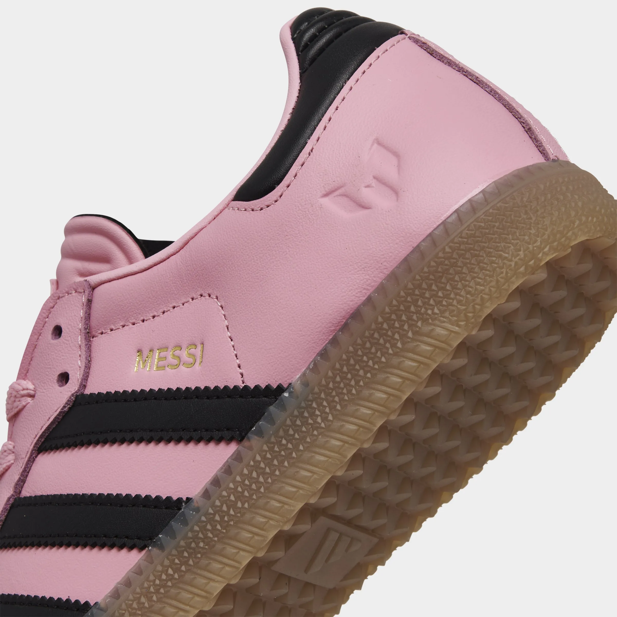 adidas Juniors' Samba Messi Light Pink / Core Black - Gum Lace Up
