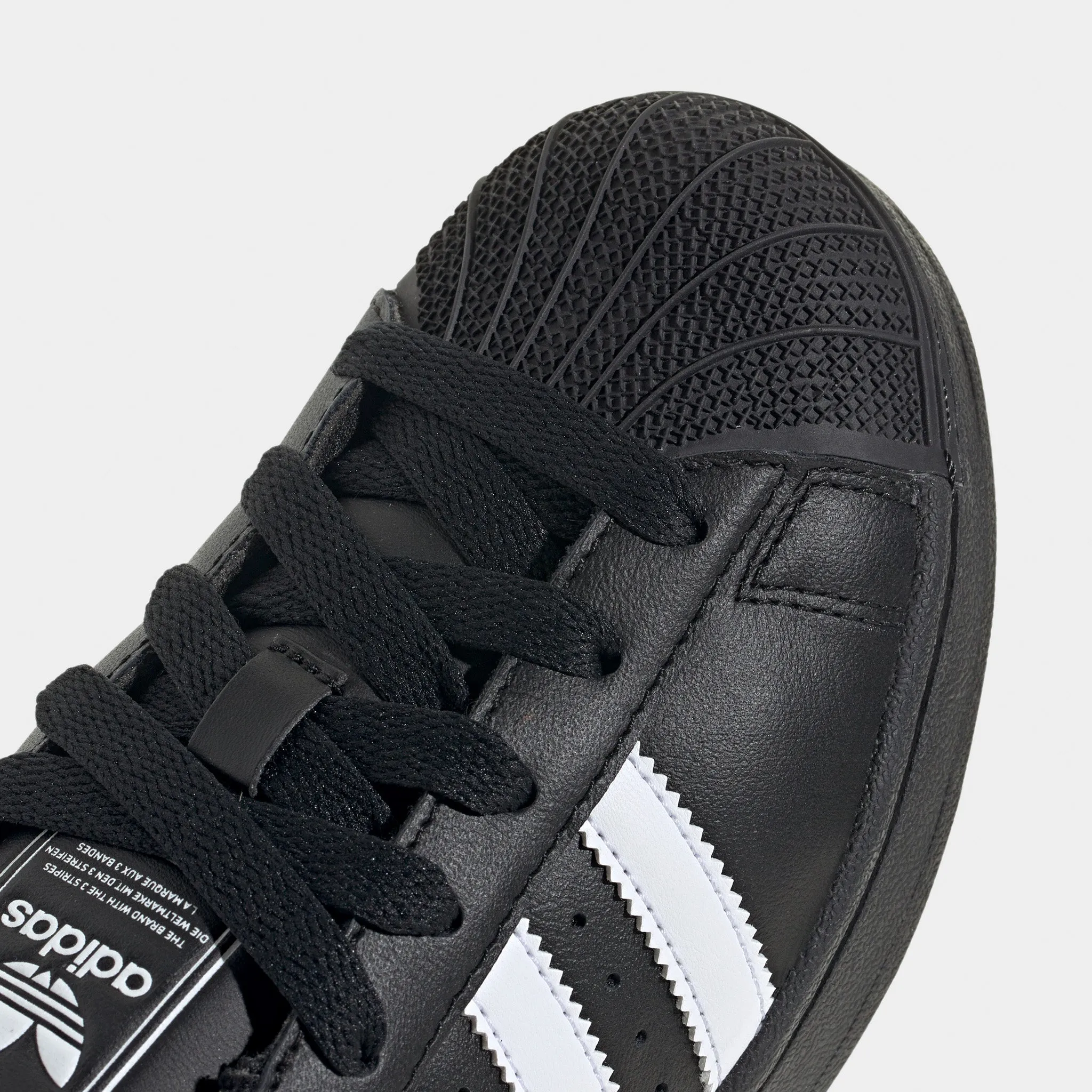 Moisture wicking Lace Up Style adidas Juniors' Superstar II Core Black / White