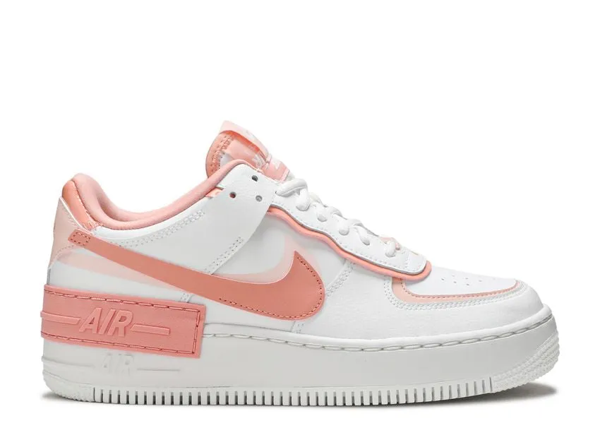 Nike Air Force 1 Low Shadow White Coral Pink Catch Step Sleek Frame