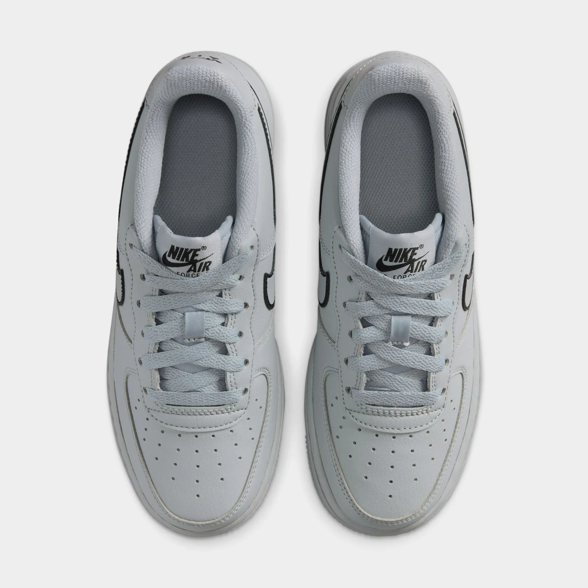 Nike Air Force 1 GS Light Smoke Grey / Black boho vibe Narrow heel