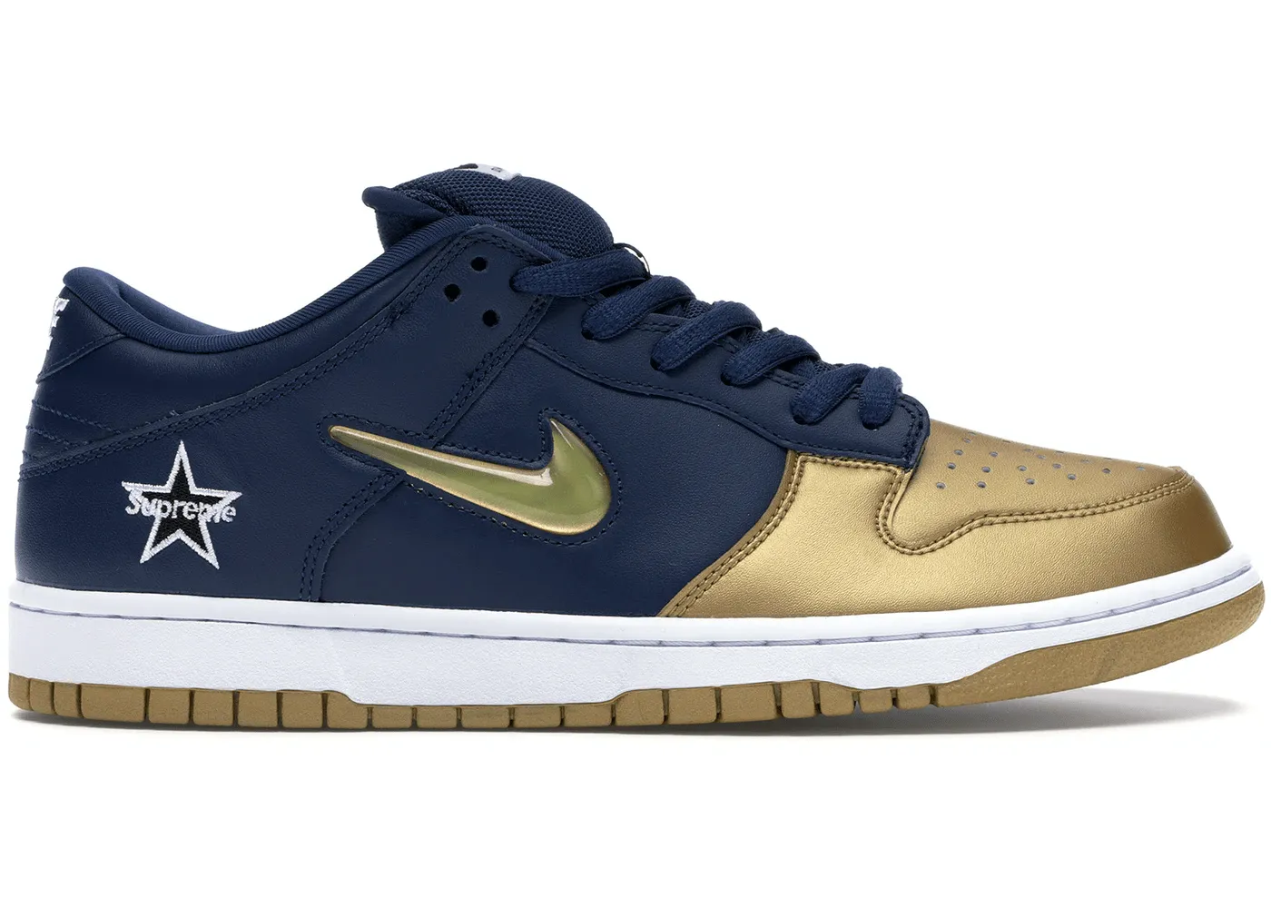 Smooth Wear Nike SB Dunk Low Supreme Jewel Swoosh Gold
