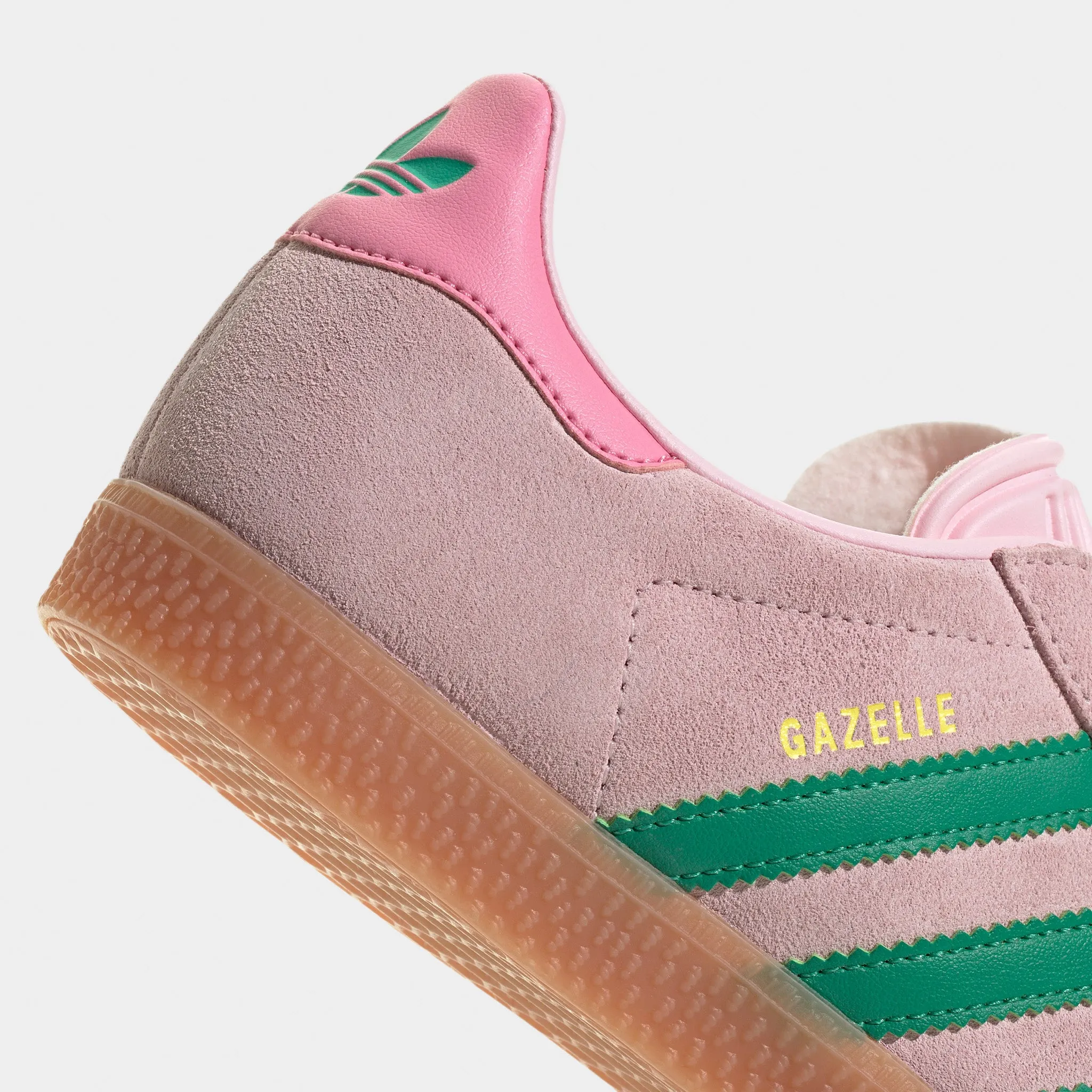 adidas Juniors' Gazelle Clear Pink / Court Green - Bliss Pin Comfort Stand Comfort Outsole