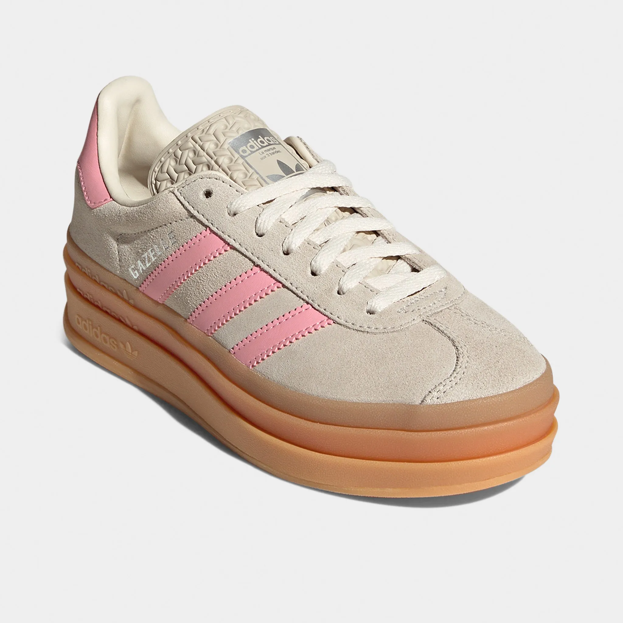night walk adidas Juniors' Gazelle Bold Grey / Alumina - Semi Pink Spark