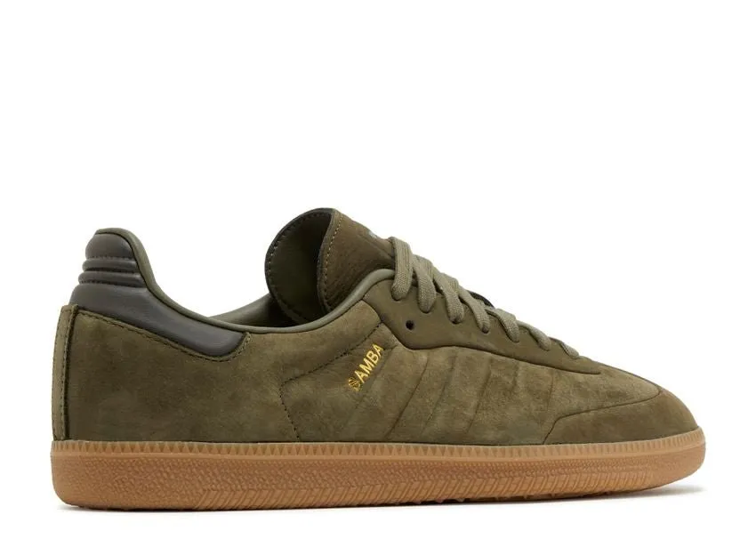 Adidas Samba OG Olive Strata Gum Elastic Sides